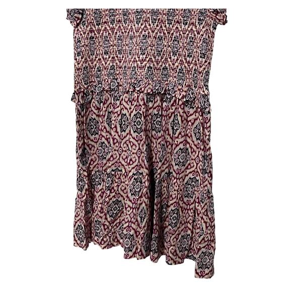 ELAN WOMENS XLARGE RUFFLE SLEEVE MINI DRESS LAVENDER IKAT PRINT NEW - Picture 7 of 11